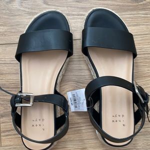 A New Day Black Espadrilles Sandals